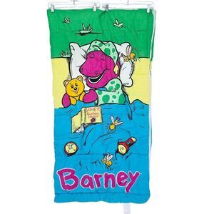 Vintage 1992 Kids Barney Sleeping Bag